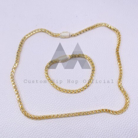 Hip Hop 925 Silver Franco Chain with VVS Moissanite Clasp - Image 3
