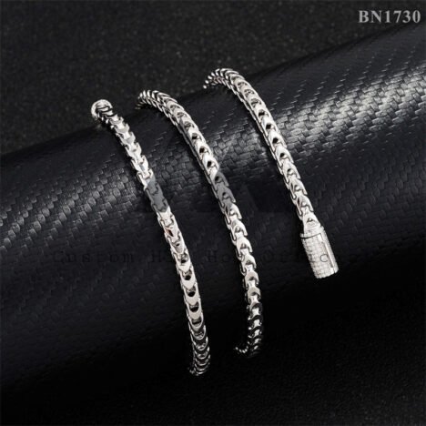 Hip Hop 925 Silver Franco Chain with VVS Moissanite Clasp - Image 8