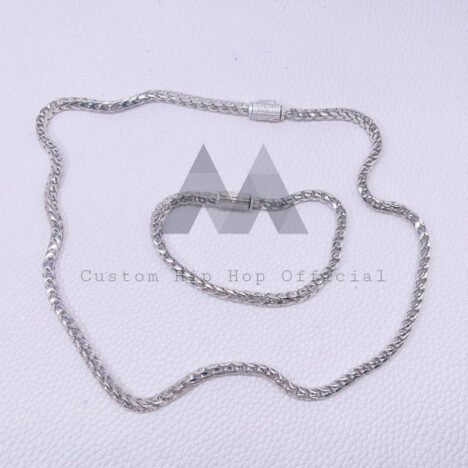 Hip Hop 925 Silver Franco Chain with VVS Moissanite Clasp - Image 6