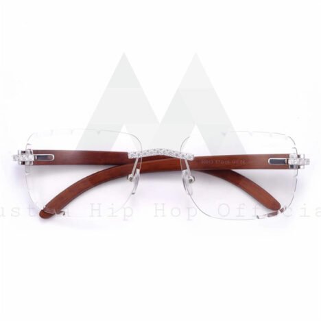 925 Sterling Silver VVS Moissanite Diamond Glasses Clear Lens Iced Out For Men - Image 4