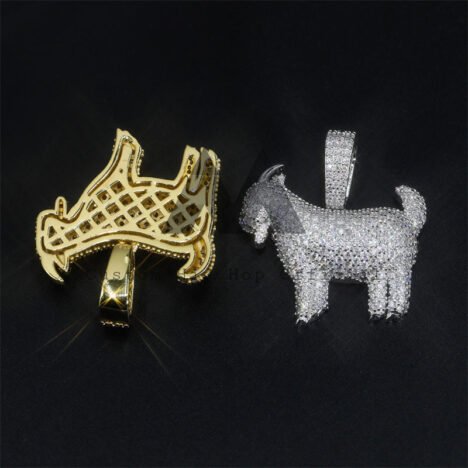 Hip Hop Iced Out Goat Pendant Fit For 3MM Tennis Chain Moissanite Pass Diamond Tester - Image 2