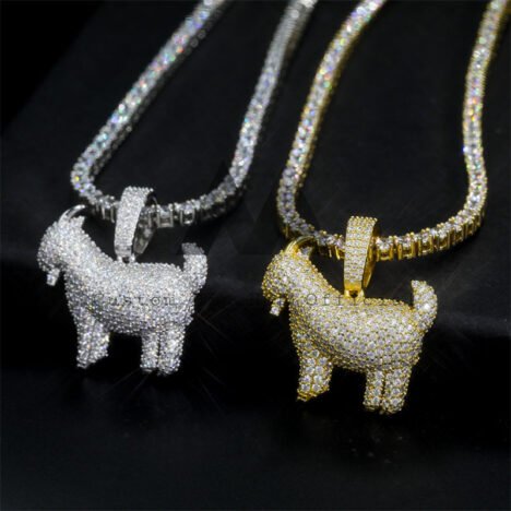 Hip Hop Iced Out Goat Pendant Fit For 3MM Tennis Chain Moissanite Pass Diamond Tester - Image 3