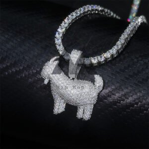 Hip Hop Iced Out Goat Pendant Fit For 3MM Tennis Chain Moissanite Pass Diamond Tester - Image 5