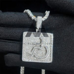 Hip Hop Necklace 2 Layer Wheelchair Handicap Pendant VVS Moissanite Diamond Men/Women Iced Out Jewellery - Image 3
