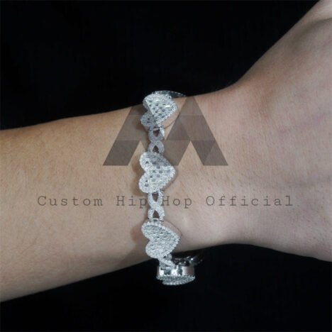925 Silver Moissanite Diamond Heart Infinity Bracelet for Women, Elegant Design - Image 3