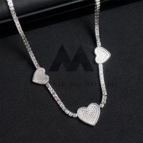 VVS Moissanite Diamond Tennis Chain Necklace 3MM Silver Hip Hop Jewelry - Image 4