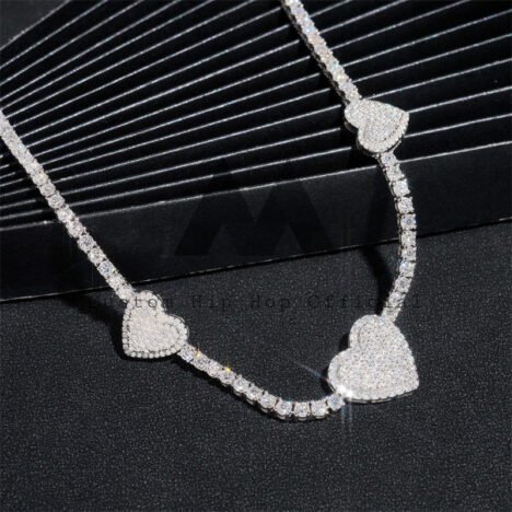 VVS Moissanite Diamond Tennis Chain Necklace 3MM Silver Hip Hop Jewelry - Image 5