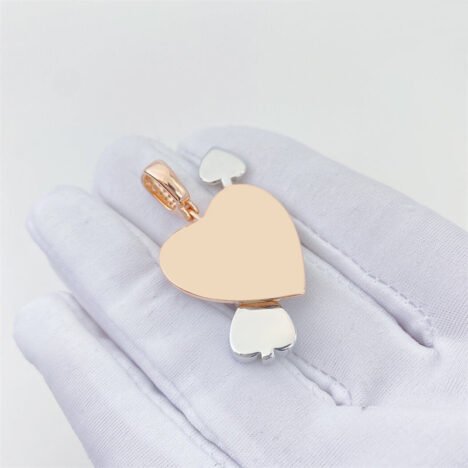 Rose Gold & Silver 925 Heart Arrow Moissanite Pendant - Hip Hop Jewelry - Image 2