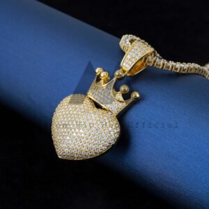 VVS Moissanite Diamond Heart Pendant 925 Sterling Silver Iced Out Hip Hop Jewelry - Image 2