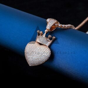 VVS Moissanite Diamond Heart Pendant 925 Sterling Silver Iced Out Hip Hop Jewelry - Image 3
