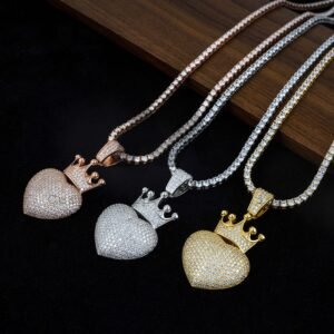 VVS Moissanite Diamond Heart Pendant 925 Sterling Silver Iced Out Hip Hop Jewelry - Image 4