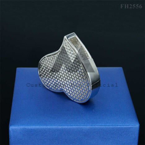 Silver 925 White Gold Plated Heart Moissanite Pendant for 6MM Cuban Chain, Hip Hop Jewelry - Image 4