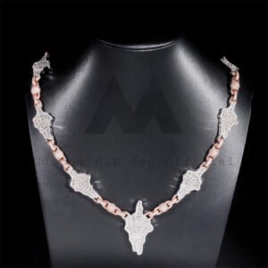 Rose Gold Moissanite Iced Out Rosary - Hip Hop Jewelry Chain - Image 2