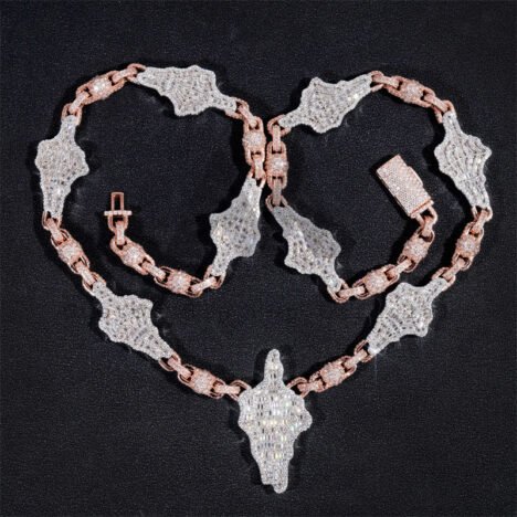 Rose Gold Moissanite Iced Out Rosary - Hip Hop Jewelry Chain - Image 4