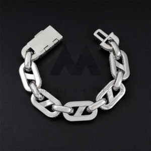 Men's 15MM Iced Out VVS Moissanite Infinity Link Hip Hop Bracelet - Image 3
