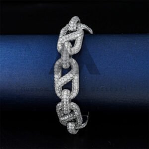Men's 15MM Iced Out VVS Moissanite Infinity Link Hip Hop Bracelet - Image 5