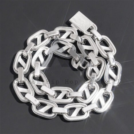 925 Silver 18MM Iced Out VVS Moissanite Box Link Chain - Hip Hop Jewelry - Image 8