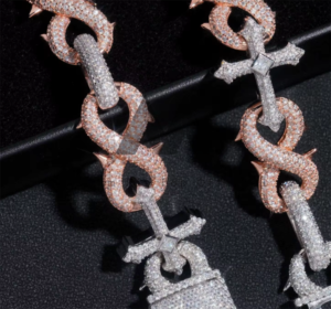 15MM Iced Out Spike Infinity Link Chain Necklace - Hip Hop Jewelry - Image 6