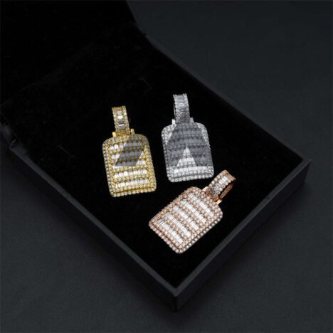 Hip Hop Rapper Jewelry Dogtag Pendant Iced Out For Men Moissanite Diamond - Image 4