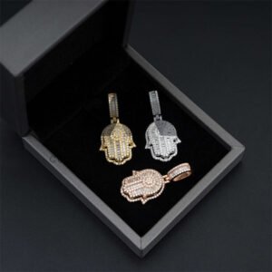 Mini 925 Silver Moissanite Hamsa Pendant for 3MM Tennis Chain - Iced Out Hip Hop Jewelry - Image 6