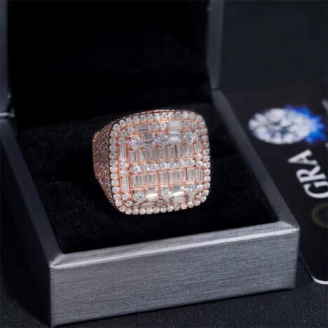 925 Sterling Silver Pass Diamond Tester Men Fashion Baguette Moissanite Iced Out Hip Hop Ring - Image 4