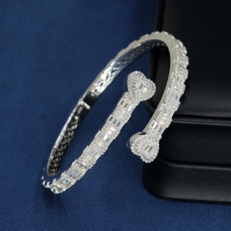 Hot Sell New Arrival Solid Silver Moissanite Baguette Cut Hip Hop Bracelet - Image 5