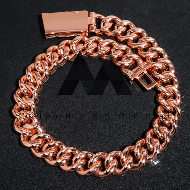 25MM Rose Gold Moissanite Cuban Chain - Iced Out Hip Hop Jewelry - Image 6