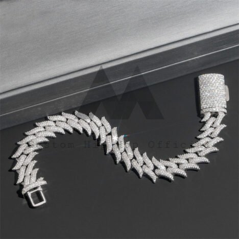 Men's Iced Out 15MM Silver 925 Moissanite Cuban Bracelet, Hip Hop Jewelry - Image 5