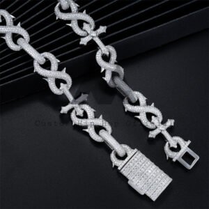 18MM Moissanite Cuban Chain | Iced Out Infinity Link Necklace - Image 2