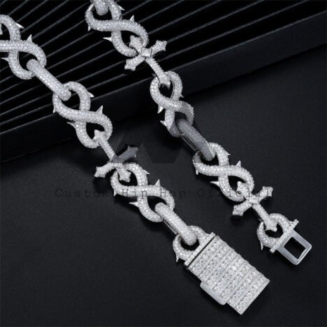 18MM Moissanite Cuban Chain | Iced Out Infinity Link Necklace - Image 2