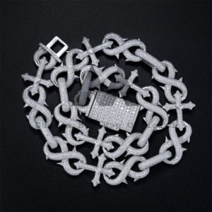 18MM Moissanite Cuban Chain | Iced Out Infinity Link Necklace - Image 3
