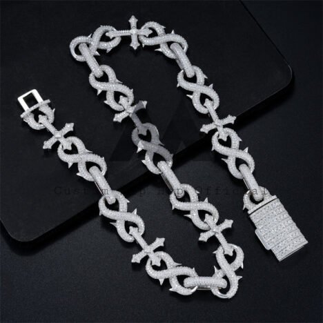 18MM Moissanite Cuban Chain | Iced Out Infinity Link Necklace