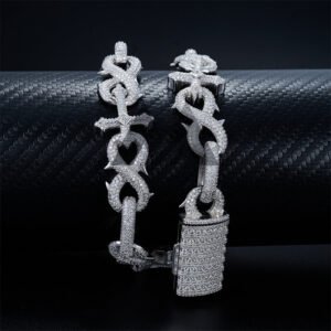 18MM Moissanite Cuban Chain | Iced Out Infinity Link Necklace - Image 5