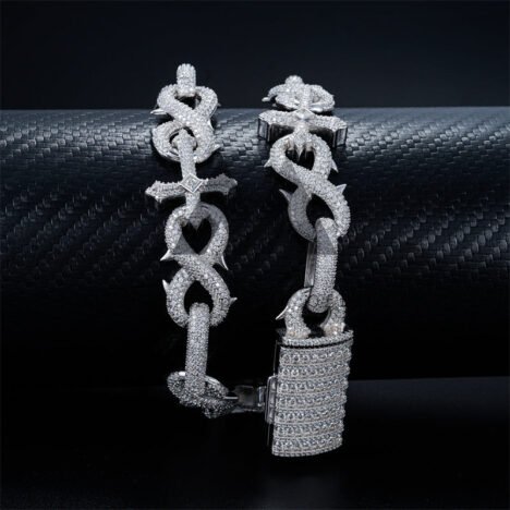 18MM Moissanite Cuban Chain | Iced Out Infinity Link Necklace - Image 5