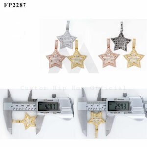 Iced Out Baguette Moissanite Star Pendant - Hip Hop Men's Fashion Jewelry