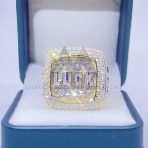 VVS Moissanite Diamond Custom Made Hip Hop Iced Out Initial Letter Championship Ring - Image 3