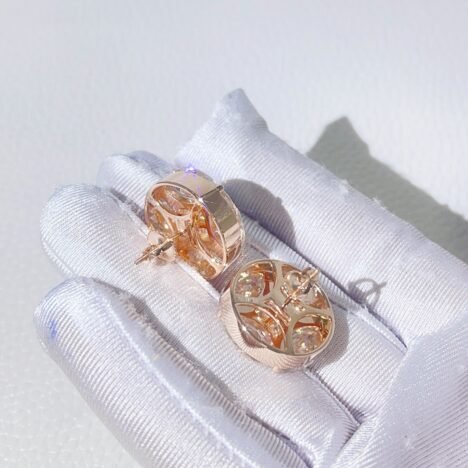 18mm Rose Gold Moissanite Stud Earrings - Elegant Sophisticated Style - Image 2