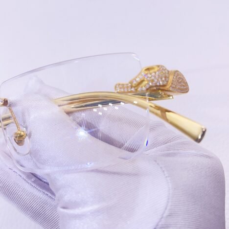Iced out vvs moissanite glasses eith clear lens - Image 5
