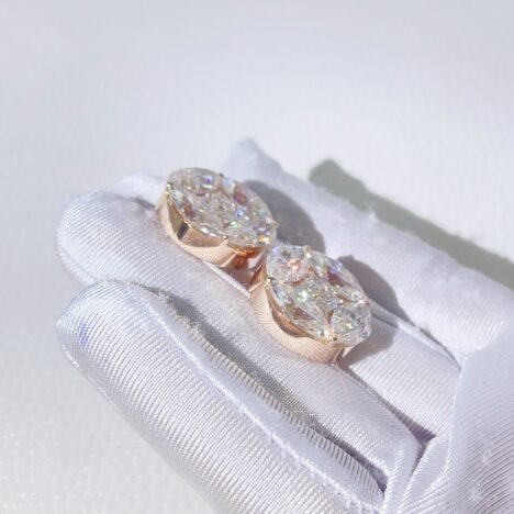 18mm Rose Gold Moissanite Stud Earrings - Elegant Sophisticated Style - Image 3