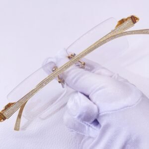 Iced out vvs moissanite glasses eith clear lens - Image 2
