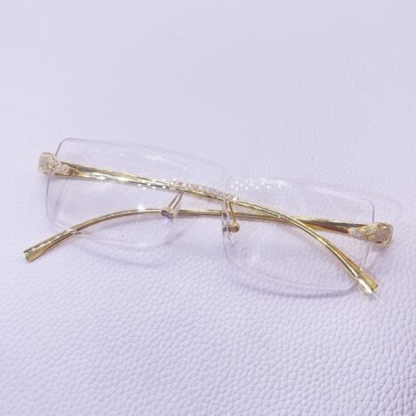 Iced out vvs moissanite glasses eith clear lens - Image 3