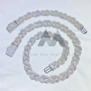 15MM Iced Out Infinity Link Chain Sterling Silver 925 Rapper Jewelry - Image 3