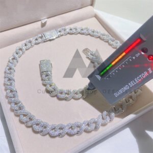 15MM Iced Out Infinity Link Chain Sterling Silver 925 Rapper Jewelry - Image 4