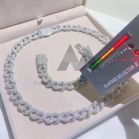 15MM Iced Out Infinity Link Chain Sterling Silver 925 Rapper Jewelry - Image 4