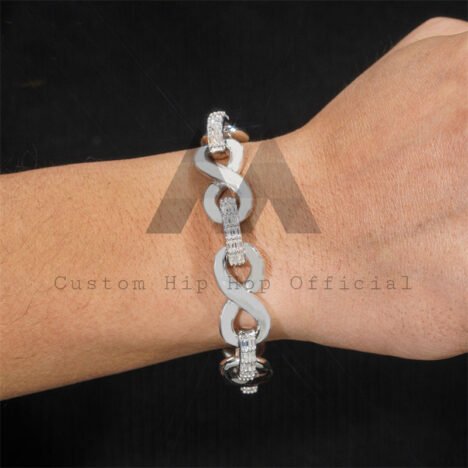 13MM Moissanite Infinity Bracelet in 925 Silver - Hip Hop Style Accessory - Image 2