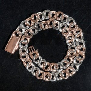 Men's 15MM Rose Gold Moissanite Iced Out Infinity Link Chain - Image 2