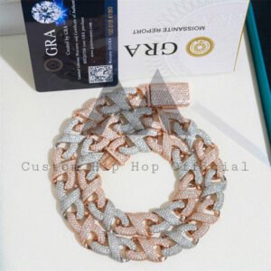 Men's 15MM Rose Gold Moissanite Iced Out Infinity Link Chain - Image 3