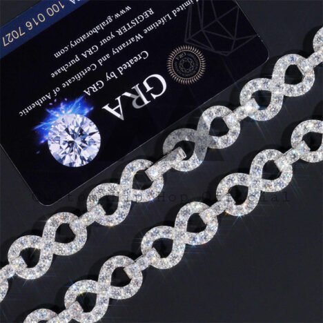 Iced Out 925 Silver 13MM Moissanite Infinity Chain - Hip Hop Jewelry - Image 5
