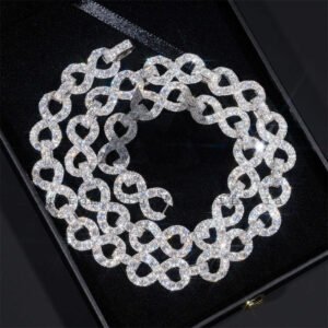 Iced Out 925 Silver 13MM Moissanite Infinity Chain - Hip Hop Jewelry - Image 2