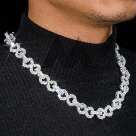 Iced Out 925 Silver 13MM Moissanite Infinity Chain - Hip Hop Jewelry - Image 6